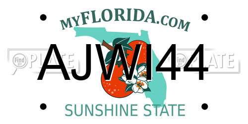 AJWI44 Florida License Plate