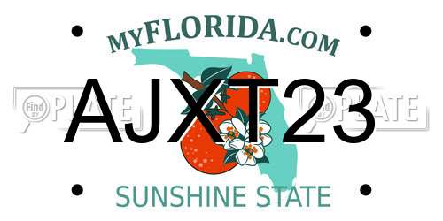 AJXT23 Florida License Plate
