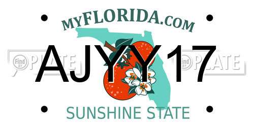 AJYY17 Florida License Plate