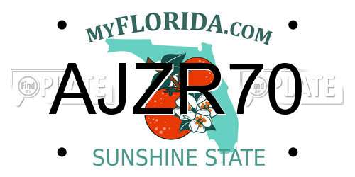 AJZR70 Florida License Plate