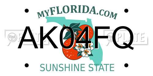 AK04FQ Florida License Plate