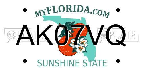 AK07VQ Florida License Plate
