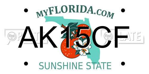 AK15CF Florida License Plate