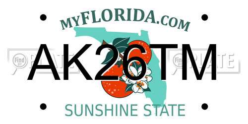 AK26TM Florida License Plate