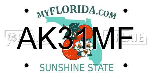 AK31MF Florida License Plate