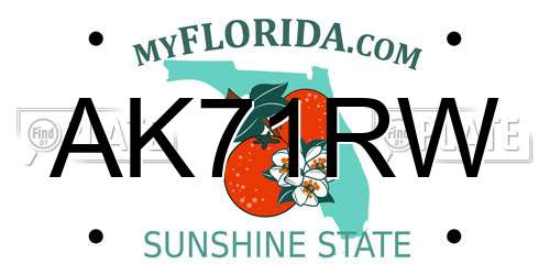 AK71RW Florida License Plate
