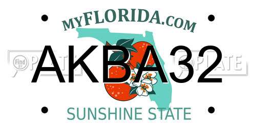 AKBA32 Florida License Plate