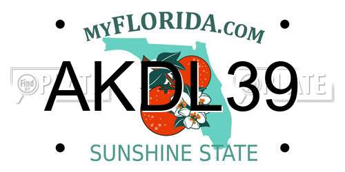 AKDL39 Florida License Plate