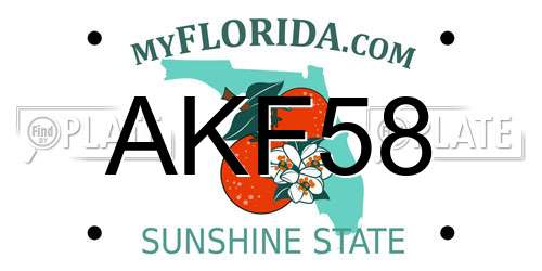 AKF58 Florida License Plate