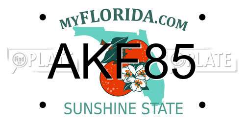 AKF85 Florida License Plate