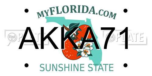 AKKA71 Florida License Plate
