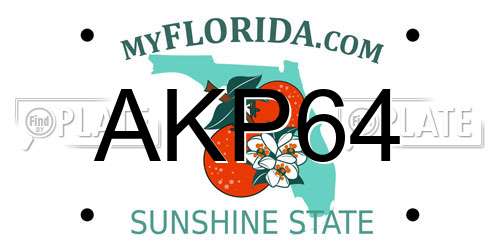 AKP64 Florida License Plate