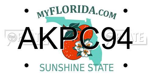 AKPC94 Florida License Plate