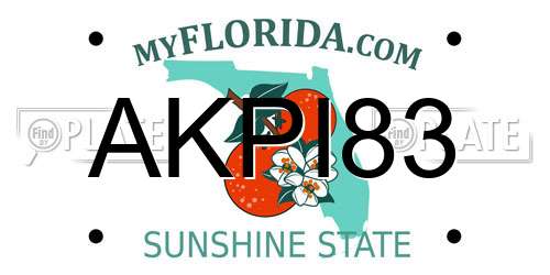 AKPI83 Florida License Plate