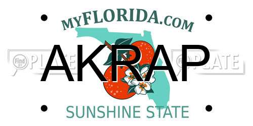 AKRAP Florida License Plate