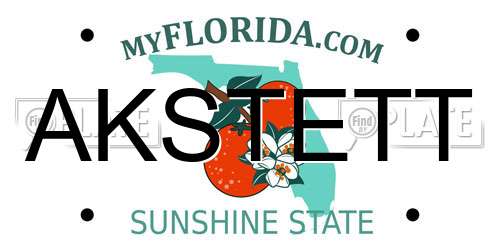 AKSTETT Florida License Plate