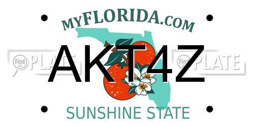 AKT4Z Florida License Plate
