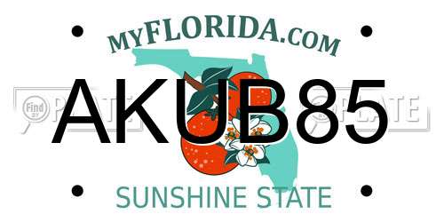 AKUB85 Florida License Plate