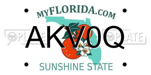 AKV0Q Florida License Plate