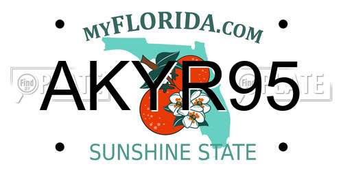 AKYR95 Florida License Plate