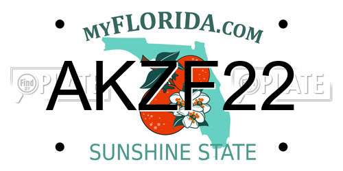 AKZF22 Florida License Plate