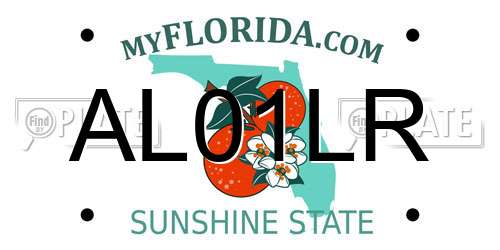 AL01LR Florida License Plate