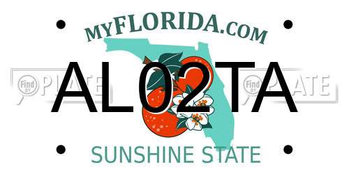 AL02TA Florida License Plate