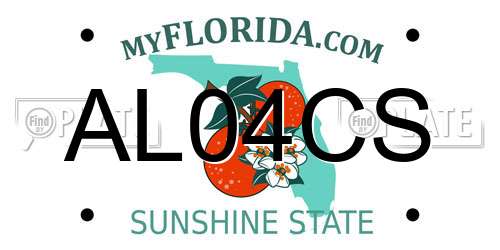 AL04CS Florida License Plate