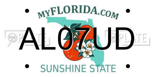AL07UD Florida License Plate