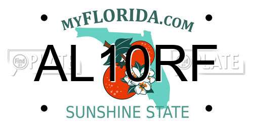 AL10RF Florida License Plate