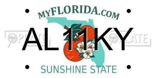AL11KY Florida License Plate
