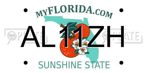 AL11ZH Florida License Plate