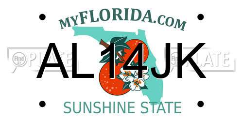AL14JK Florida License Plate