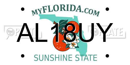 AL18UY Florida License Plate