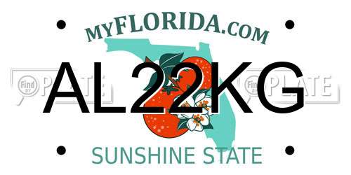 AL22KG Florida License Plate