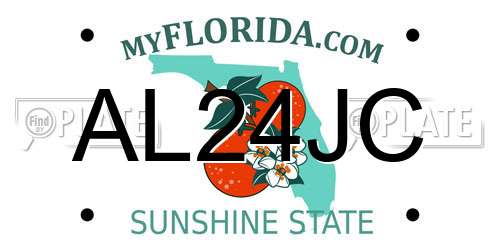 AL24JC Florida License Plate