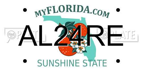AL24RE Florida License Plate