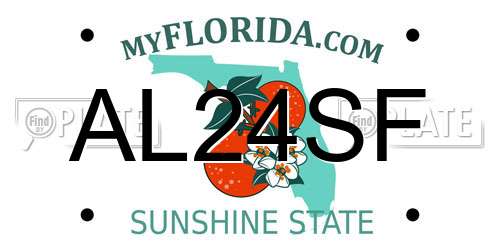 AL24SF Florida License Plate