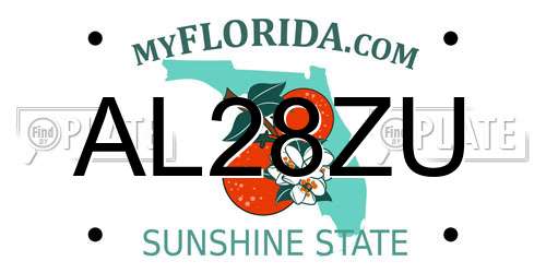 AL28ZU Florida License Plate