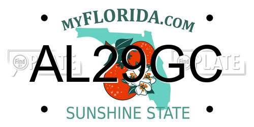AL29GC Florida License Plate