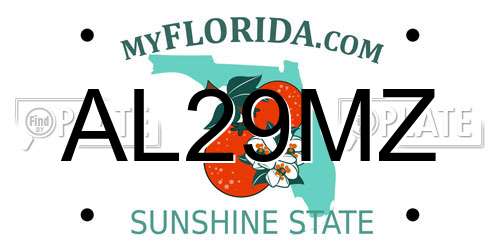 AL29MZ Florida License Plate