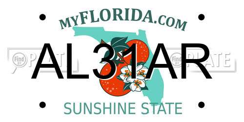 AL31AR Florida License Plate