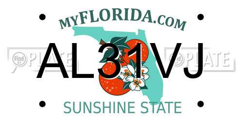 AL31VJ Florida License Plate
