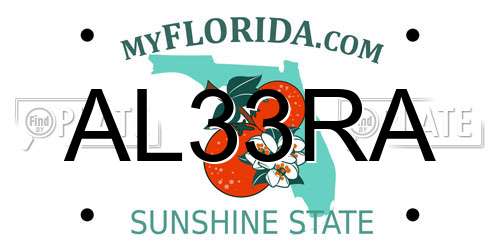 AL33RA Florida License Plate