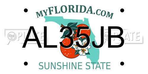 AL35JB Florida License Plate
