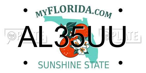 AL35UU Florida License Plate