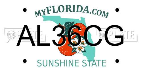 AL36CG Florida License Plate