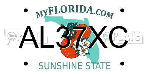AL37XC Florida License Plate