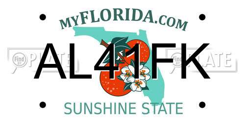 AL41FK Florida License Plate