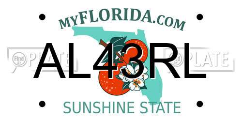 AL43RL Florida License Plate
